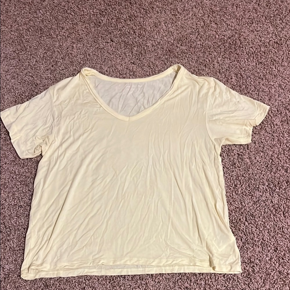 Women's Cream V-Neck Top